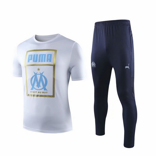 Camiseta de Entrenamiento Marsella Conjunto Completo 2019 2020 Blanco Azul